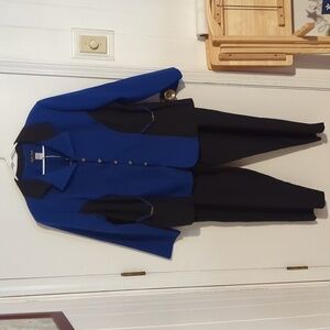 Clad's Place Royal Blue and Black Blazer and pant suit